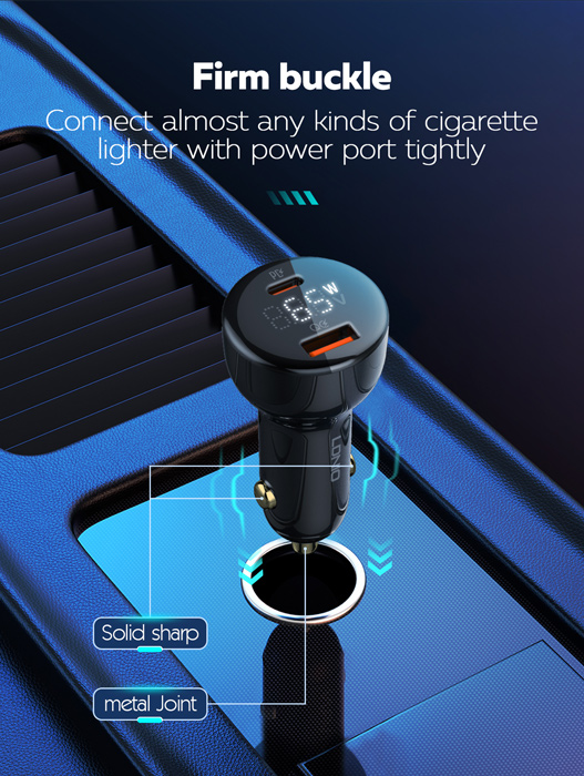 LDNIO φορτιστής αυτοκινήτου C101 με καλώδιο, USB/USB-C, 100W PD, μαύρος - Image 6