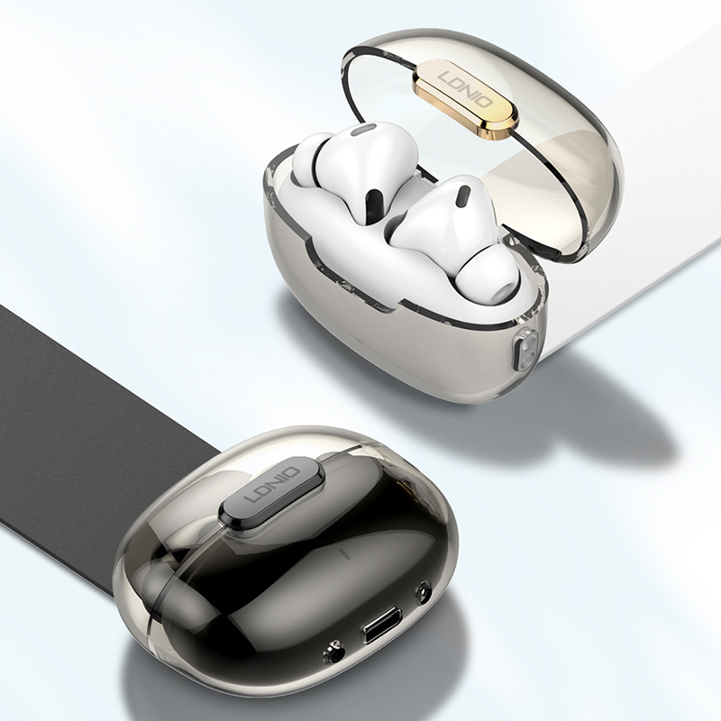 LDNIO earphones με θήκη φόρτισης T02, True Wireless, HiFi, Φ13mm, μαύρα - Image 2