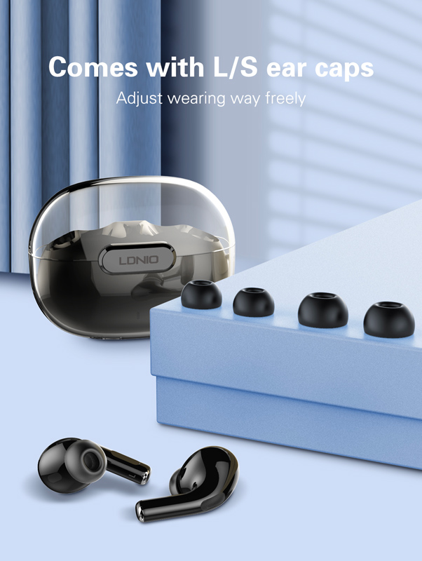 LDNIO earphones με θήκη φόρτισης T02, True Wireless, HiFi, Φ13mm, μαύρα - Image 6