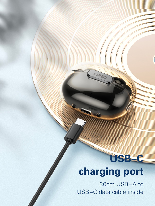 LDNIO earphones με θήκη φόρτισης T02, True Wireless, HiFi, Φ13mm, μαύρα - Image 7