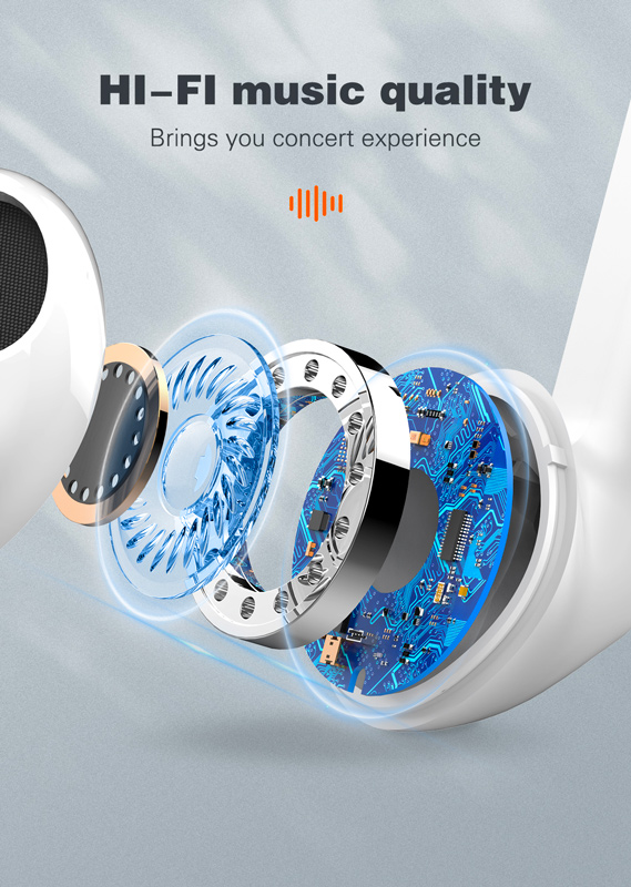 LDNIO earphones με θήκη φόρτισης T03, True Wireless, HiFi, Φ13mm, μαύρα - Image 4