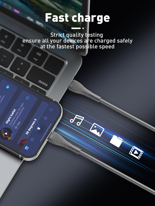 LDNIO καλώδιο Lightning σε USB-C LC671I, 30W PD, 1m, γκρι - Image 3