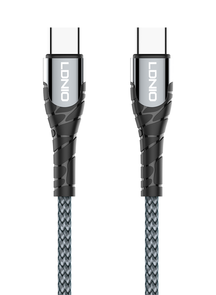 LDNIO καλώδιο USB-C σε USB-C LC101, 65W PD, 1m, γκρι