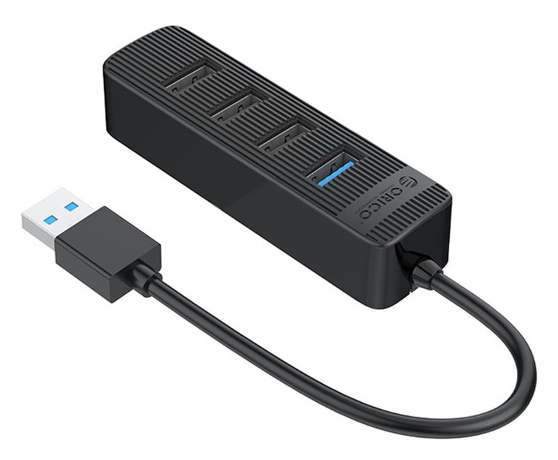 ORICO USB hub TWU32-4A, 4x θυρών, USB 3.0, 5Gbps, USB σύνδεση, έξτρα τροφοδοσία, μαύρο - Image 4