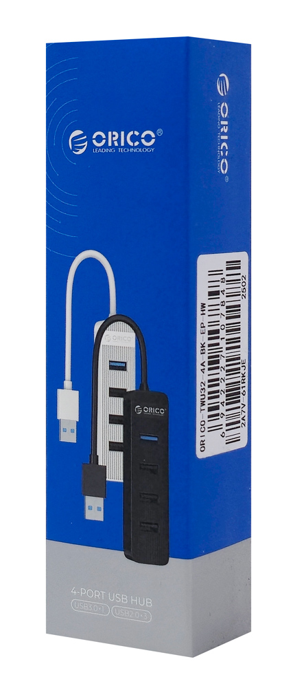 ORICO USB hub TWU32-4A, 4x θυρών, USB 3.0, 5Gbps, USB σύνδεση, έξτρα τροφοδοσία, μαύρο - Image 5