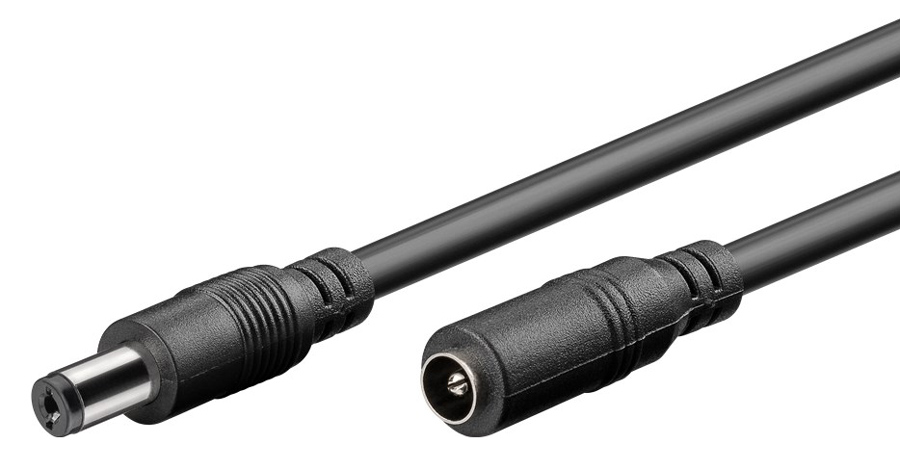 GOOBAY καλώδιο προέκτασης τροφοδοσίας 71399, 5.5x2.1mm, 3m, μαύρο