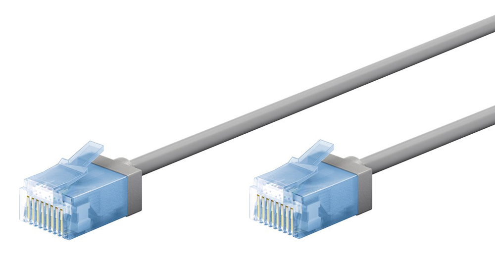 GOOBAY καλώδιο δικτύου 74226, CAT 6A U/UTP, ultra slim, copper, 500MHz, 7.5m, γκρι