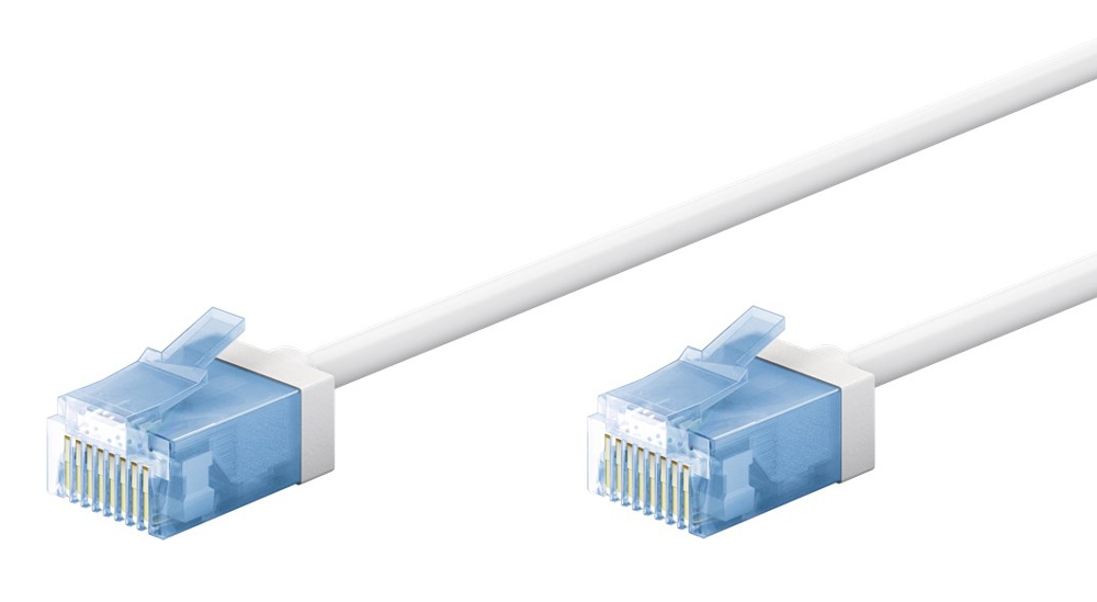 GOOBAY καλώδιο δικτύου 74286, CAT 6A U/UTP, ultra slim, copper, 500MHz, 1m, λευκό