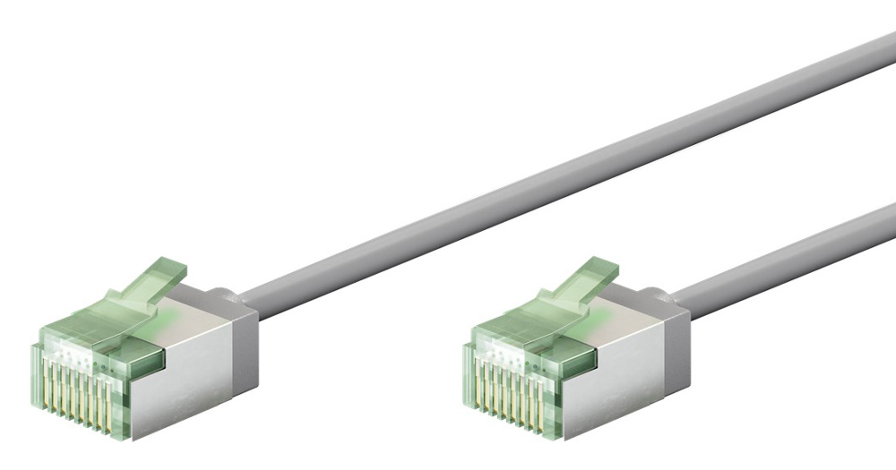GOOBAY καλώδιο δικτύου 74343, CAT 8.1 U/FTP, ultra slim, copper, 2000MHz, 0.15m, γκρι