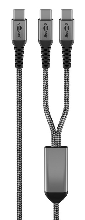 GOOBAY καλώδιο USB-C σε 2x USB-C 75739, 60W, 480Mbps, 1.5m, γκρι - Image 9