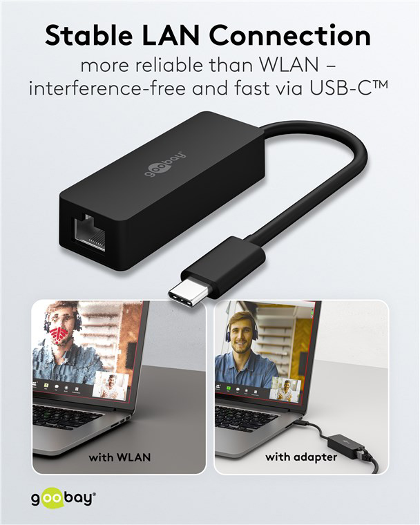 GOOBAY αντάπτορας δικτύου 76579, USB-C, 1000Mbps Ethernet, μαύρος - Image 7