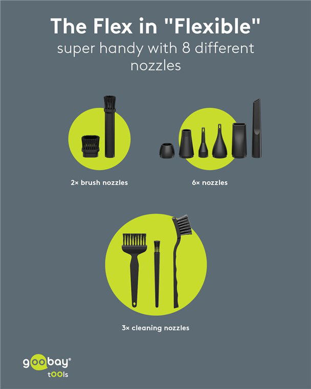 GOOBAY ηλεκτρικό air duster 77830, 100W, 6000mAh, μαύρο - Image 4