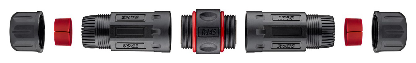 GOOBAY αδιάβροχος σύνδεσμος RJ45 Cat 6 79566, IP68, μαύρο - Image 3