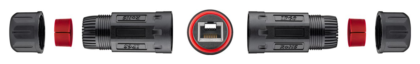 GOOBAY αδιάβροχος σύνδεσμος RJ45 Cat 6 79566, IP68, μαύρο - Image 4