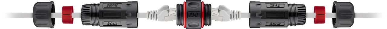 GOOBAY αδιάβροχος σύνδεσμος RJ45 Cat 6 79566, IP68, μαύρο - Image 5