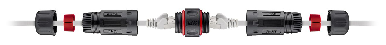 GOOBAY αδιάβροχος σύνδεσμος RJ45 Cat 6 79566, IP68, μαύρο - Image 2