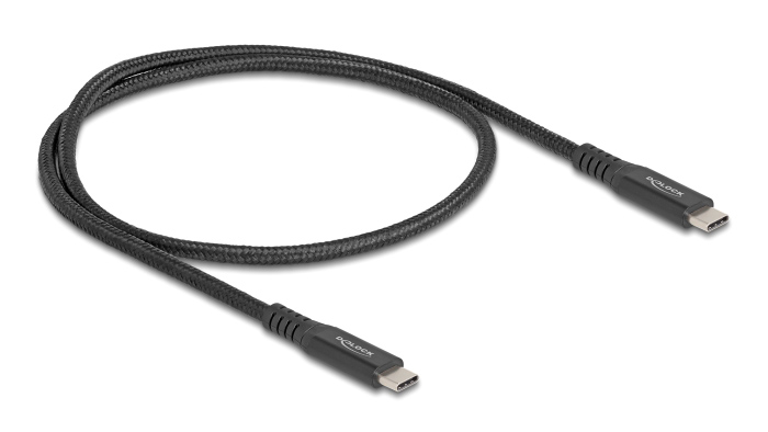 DELOCK καλώδιο USB-C 80023, 100W, 20 Gbps, 0.5m, USB4, E-Marker, μαύρο - Image 2