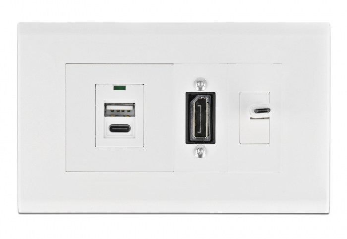 DELOCK module βάση πρίζας Easy 45 81316, 130 x 80 mm, λευκό - Image 2