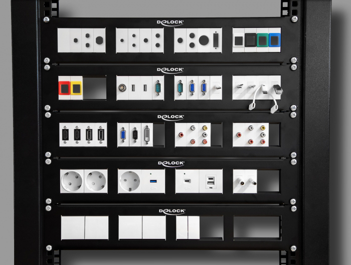DELOCK module βάση πρίζας Easy 45 81316, 130 x 80 mm, λευκό - Image 5
