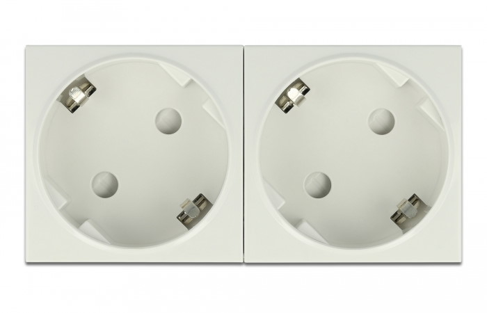 DELOCK διπλό module πρίζας ρεύματος Easy 45 81325, 45°, 45x45mm, 5τμχ - Image 2