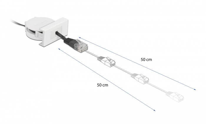DELOCK module καλώδιο RJ45 Easy 45 81361 Cat.5e, ανασυρόμενο 50cm, μαύρο - Image 2