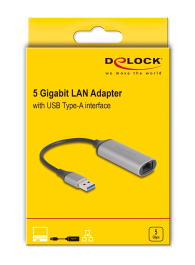 DELOCK αντάπτορας δικτύου 81571, USB, 5Gbps Ethernet, ασημί - Image 2