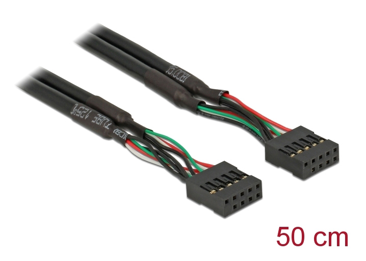 DELOCK καλώδιο USB 2.0 10-pin 2.54mm 82437, 480 Mbps, 50cm - Image 2