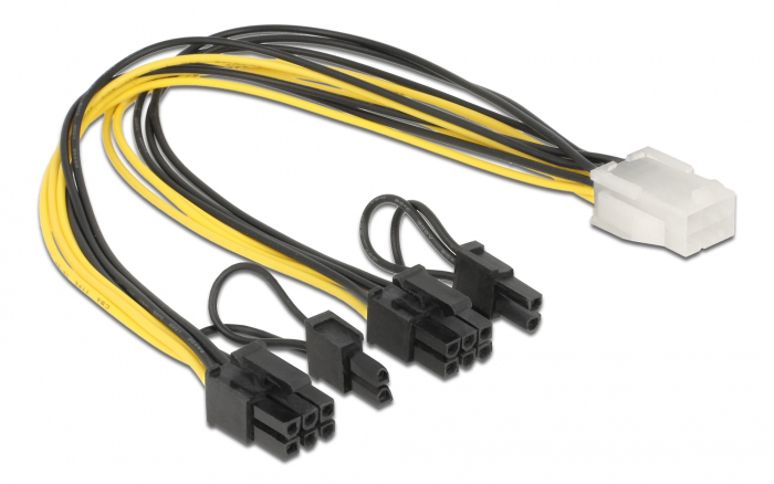 DELOCK καλώδιο PCIe 6pin σε 2x 8pin 83433, 30cm - Image 2