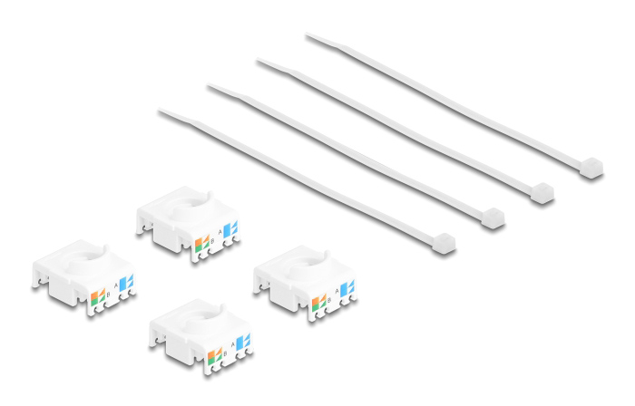 DELOCK Keystone module 86051, RJ45 σε LSA, Cat.6A UTP, λευκό, 4τμχ - Image 4