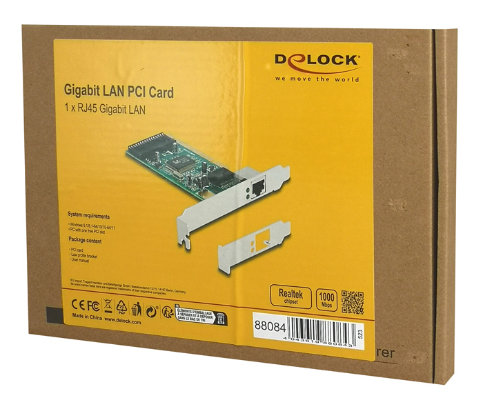 DELOCK κάρτα επέκτασης PCI σε 1x RJ45 Gigabit 88084, 1000Mbps - Image 4