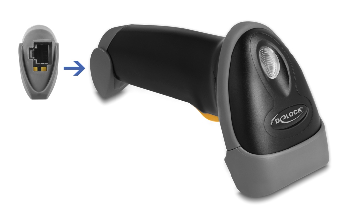 DELOCK USB barcode scanner 1D 90584, με καλώδιο σύνδεσης & βάση, μαύρο - Image 3