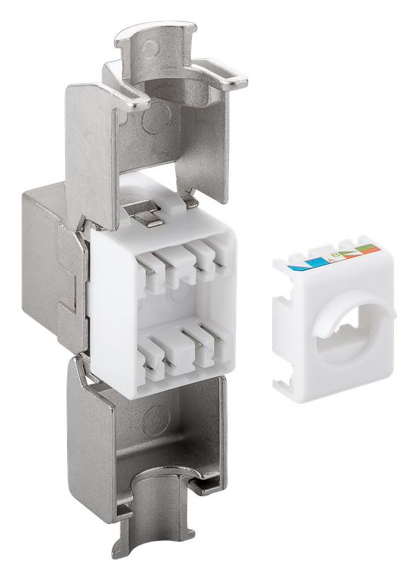 GOOBAY Keystone module RJ45 CAT 6A 90864, STP, 500 MHz, slim-line, ασημί - Image 2