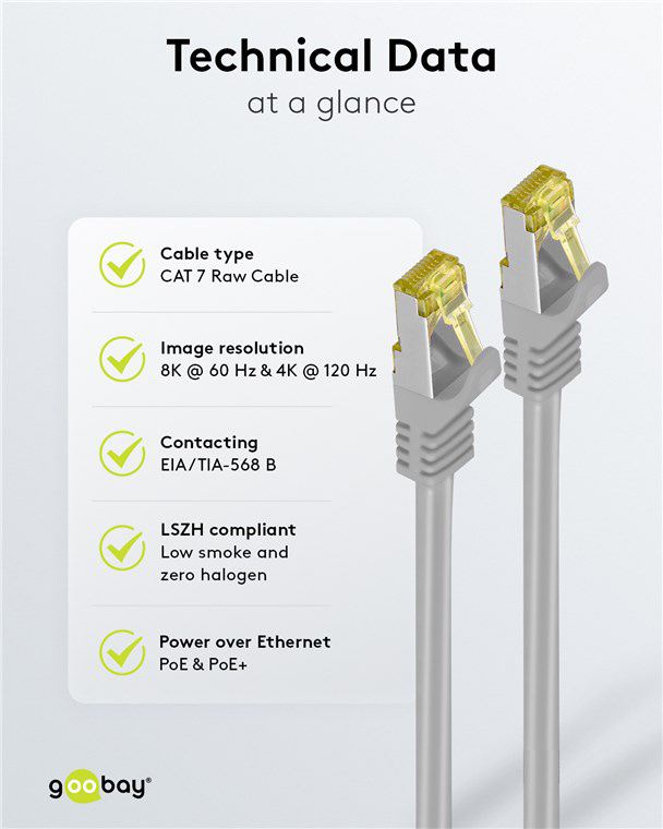 GOOBAY καλώδιο δικτύου 91603, CAT 7 S/FTP, copper, 500MHz, 2m, γκρι - Image 6