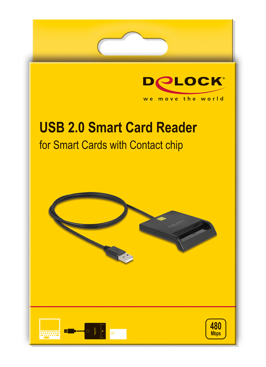 DELOCK card reader 91724 για smart card, USB σύνδεση, 480Mbps, μαύρο - Image 3