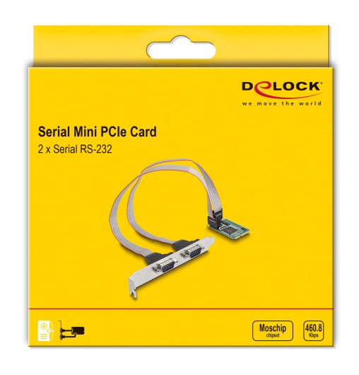 DELOCK κάρτα επέκτασης mini PCIe σε 2x RS-232 95273 - Image 4