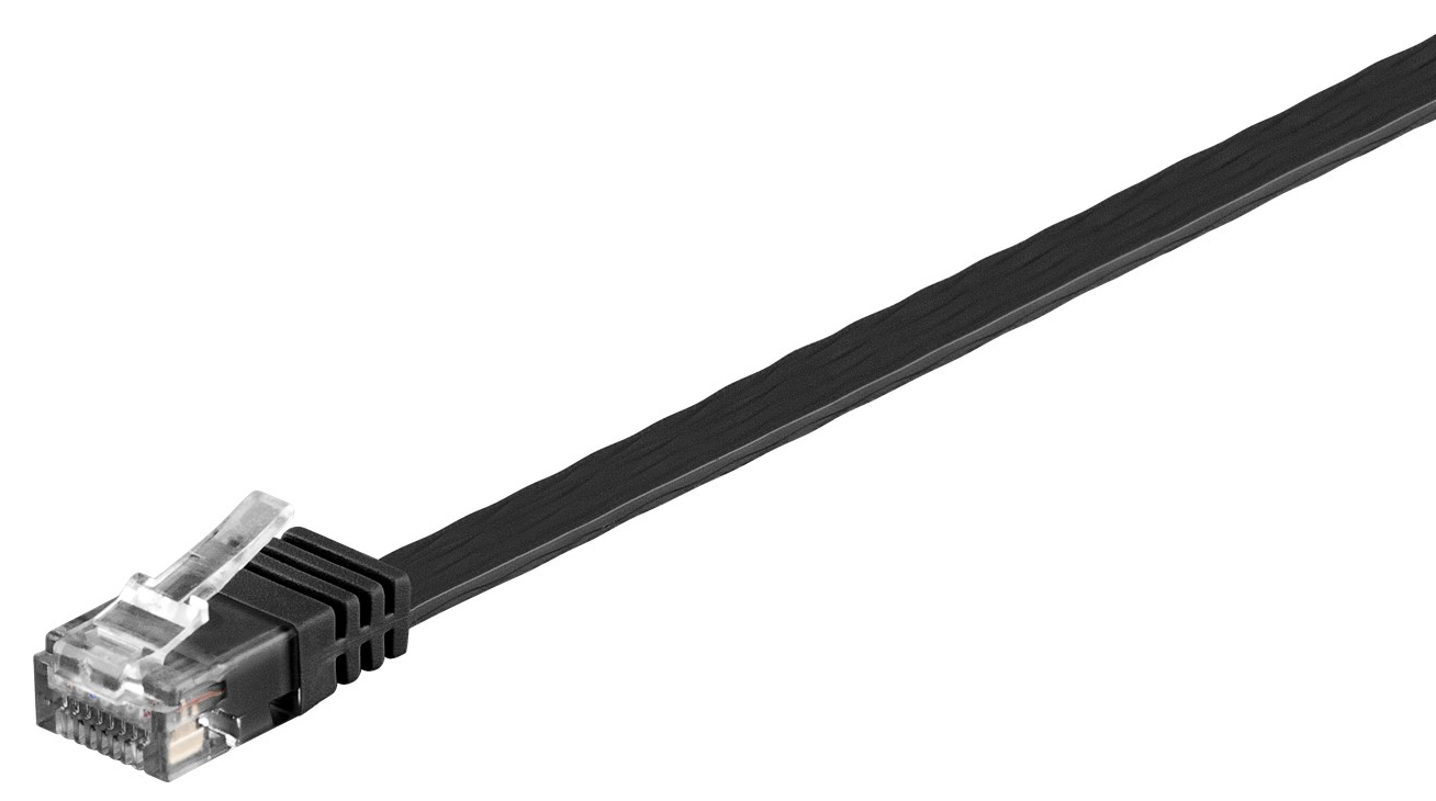 GOOBAY καλώδιο δικτύου 95381, CAT 6 U/UTP, flat, copper, 10m, μαύρο - Image 3
