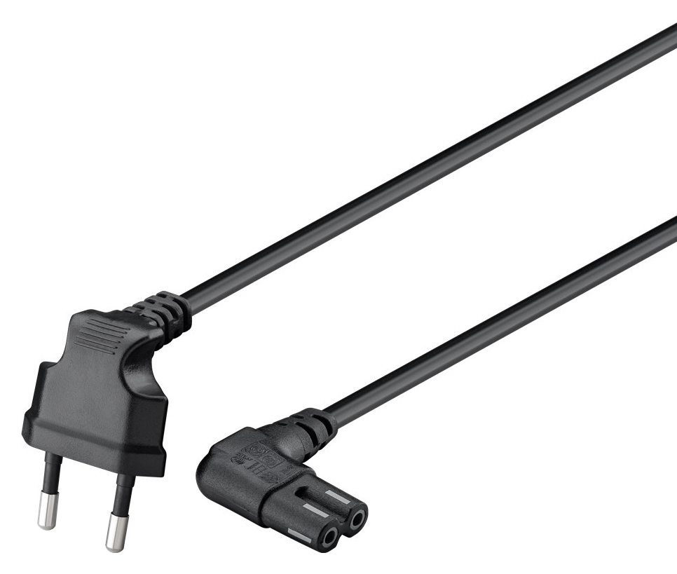 GOOBAY καλώδιο τροφοδοσίας Euro 97346, γωνιακό, 2x0.75 mm², 1m, μαύρο - Image 3