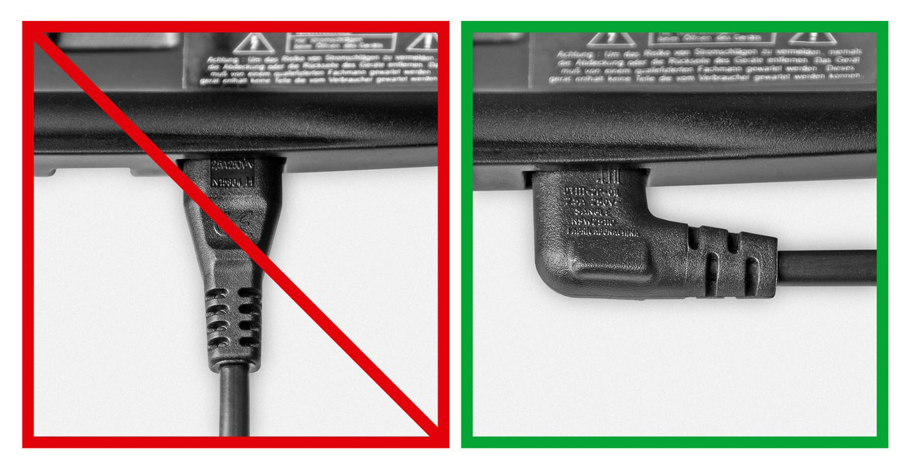 GOOBAY καλώδιο τροφοδοσίας Euro 97346, γωνιακό, 2x0.75 mm², 1m, μαύρο - Image 2