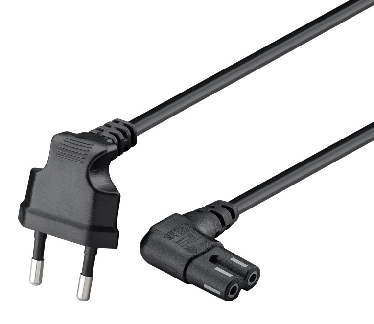 GOOBAY καλώδιο τροφοδοσίας Euro 97350, γωνιακό, 2x0.75 mm², 2m, μαύρο - Image 3