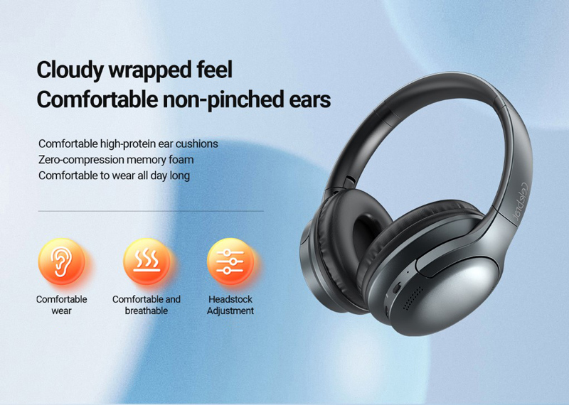 CELEBRAT headphones A33, ασύρματα & ενσύρματα, ANC, 40mm, 300mAh, μαύρα - Image 2