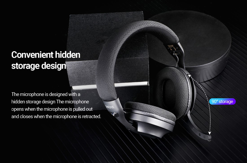 CELEBRAT headphones A34, ασύρματα & ενσύρματα, 40mm, 300mAh, μαύρα - Image 3