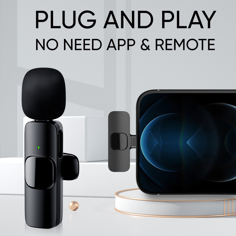 APEXEL ασύρματο μικρόφωνο APL-MIC003, USB-C, 2.4GHz, μαύρο - Image 2