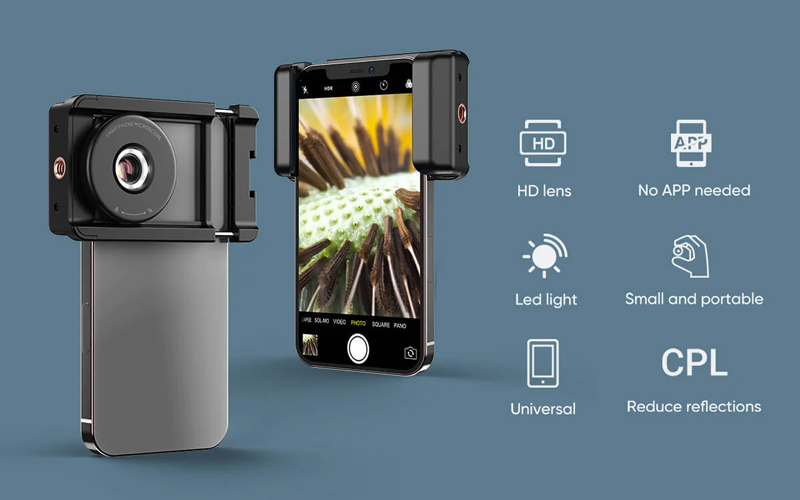 APEXEL φακός μικροσκόπιο APL-MS009 για smartphone κάμερα, 100x zoom, LED - Image 5