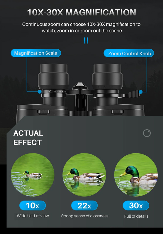 APEXEL κιάλια APS-PB10-30X50, 10x-30x zoom, Φ 50mm, μαύρα - Image 3