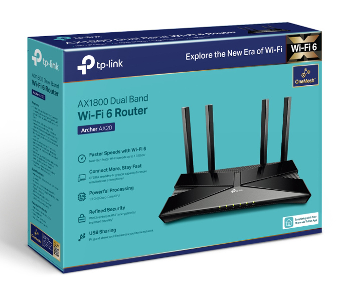 TP-LINK router Archer AX20, Wi-Fi 6, 1800Mbps AC1800, Ver. 1.0 - Image 4