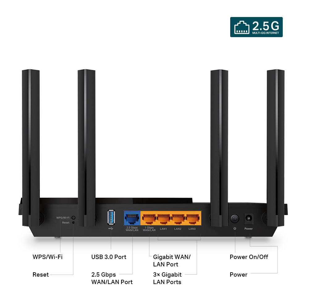 TP-LINK Router Archer AX55 Pro, WiFi 6, 3Gbps AX3000, Dual Band, V.1.0 - Image 3