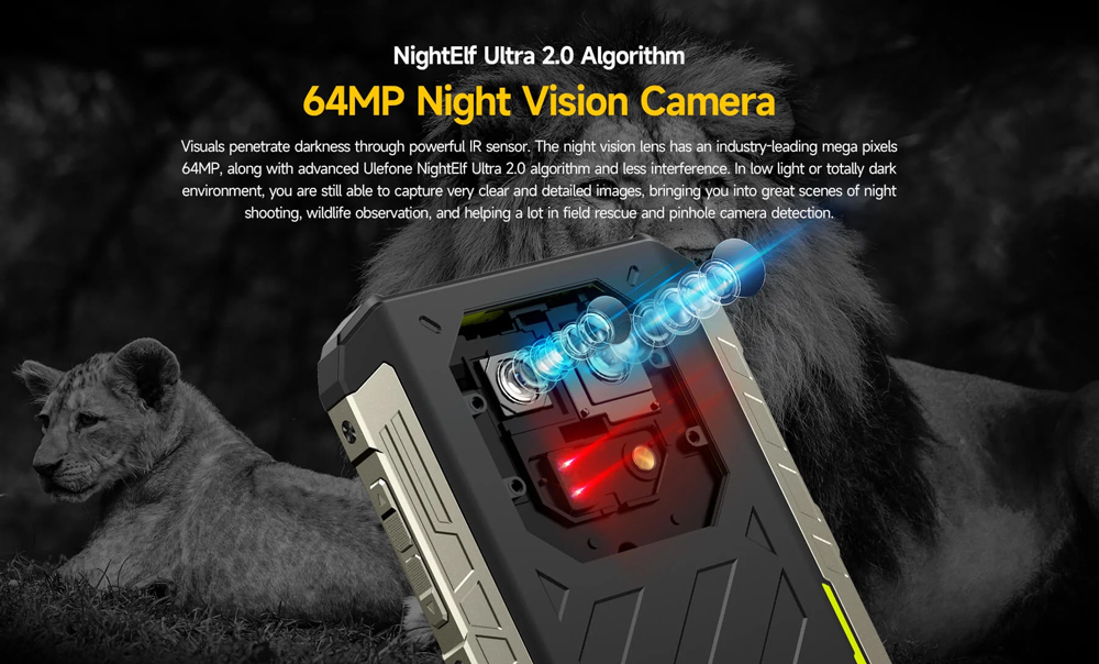 ULEFONE smartphone Armor 22, 6.58", 8/256GB, 6600mAh, IP68/IP69K, μαύρο - Image 3