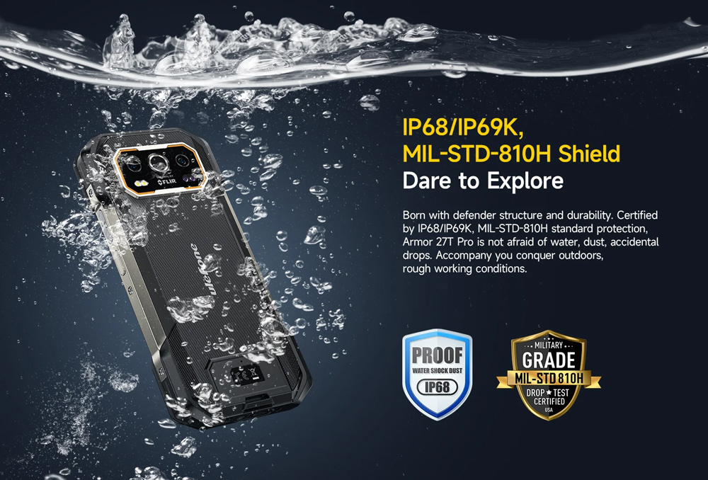 ULEFONE smartphone Armor 27T Pro, 6.78", 12/256GB, 5G, 10600mAh, IP68/IP69K, μαύρο - Image 5