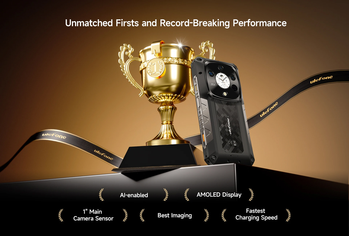 ULEFONE smartphone Armor 28 Pro, 6.67" & 1.04, 16/512GB, 5G, 10600mAh, IP68/IP69K/MIL-STD-810H, μαύρο - Image 9