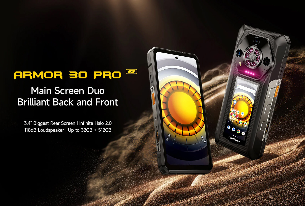 ULEFONE smartphone Armor 30 Pro, 6.95" & 3.4", 16/512GB, 5G, 12800mAh, IP68/IP69K, μαύρο - Image 2